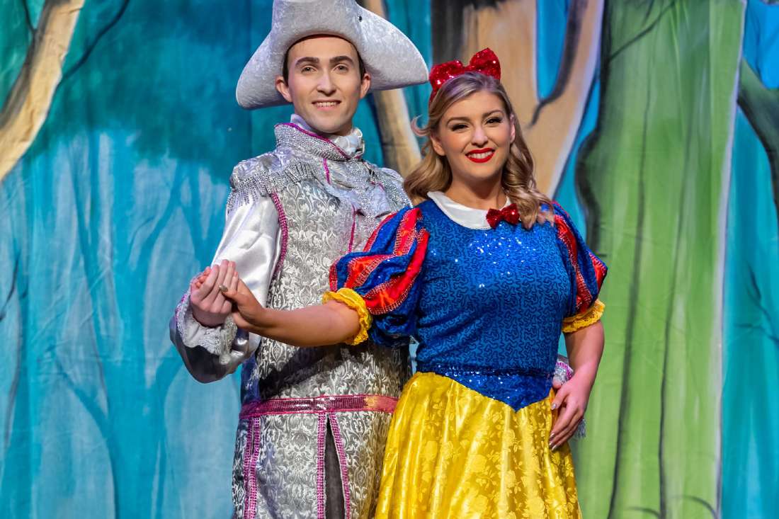 Prince Edmund of Ebchester (Alex Seymour) and Snow White (Maria May) in the Consett Empire Theatre 2019 Christmas pantomime