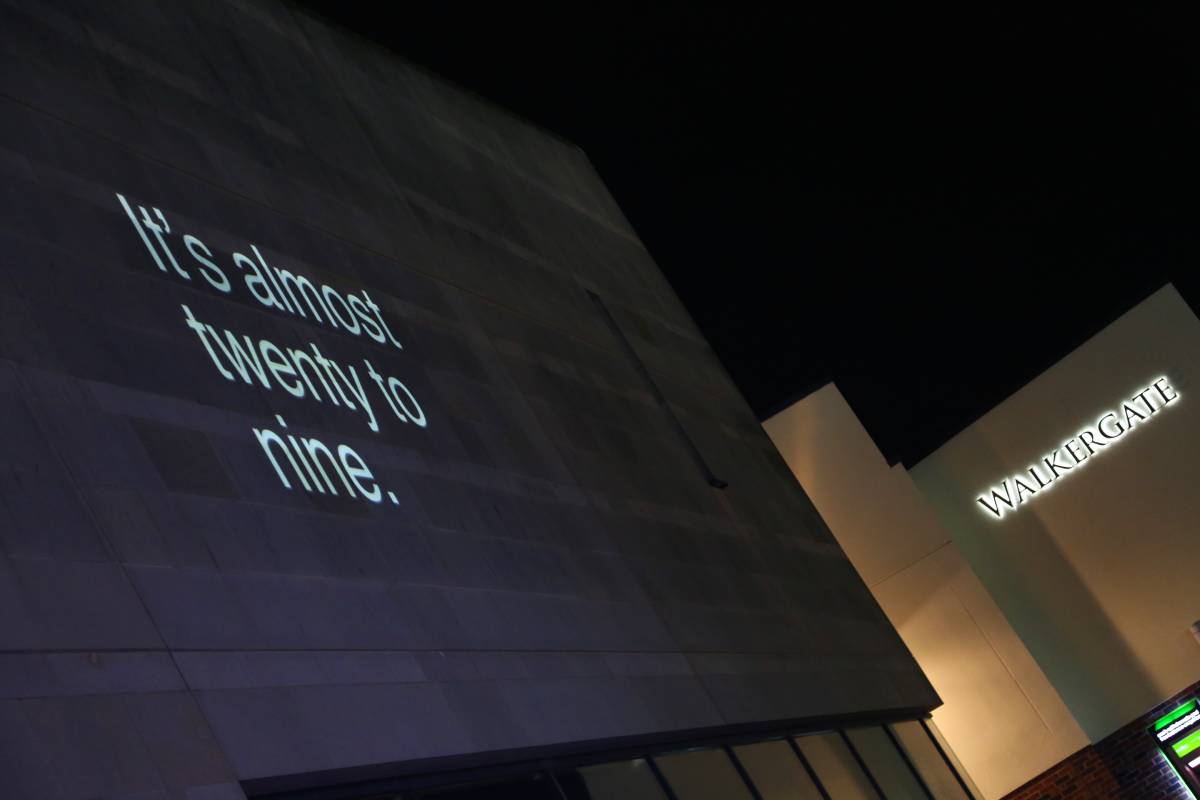 Durham Lumiere pictures: Hevetictoc tells the time as it used to be told