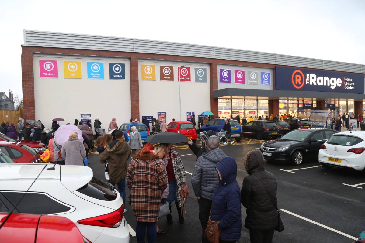 The Range Durham store: crowds queued in the drizzle for the opening