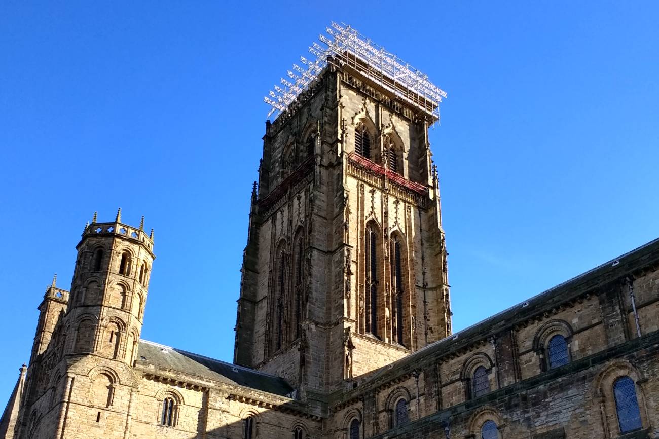 Durham Cathedral scaffolding removal almost finished after four months of work
