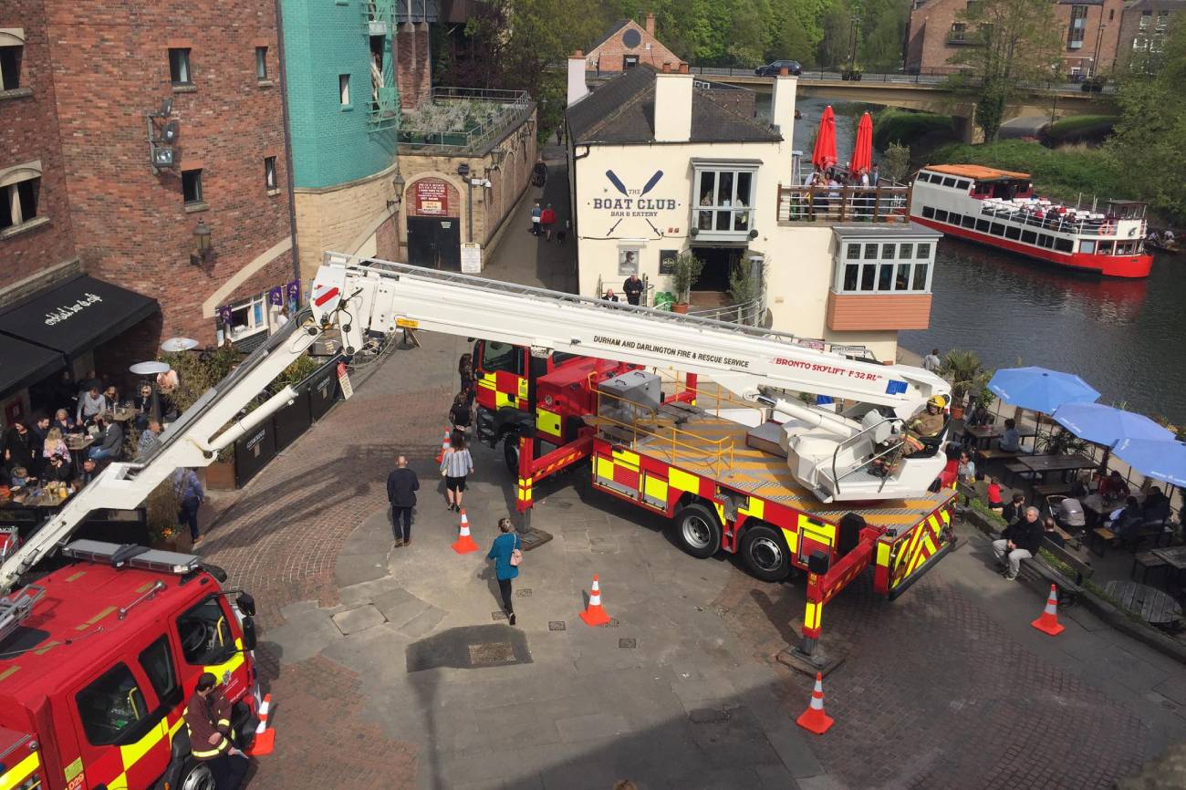Durham Uniformed Services Fun Day offers rides on a fire engine aerial platform