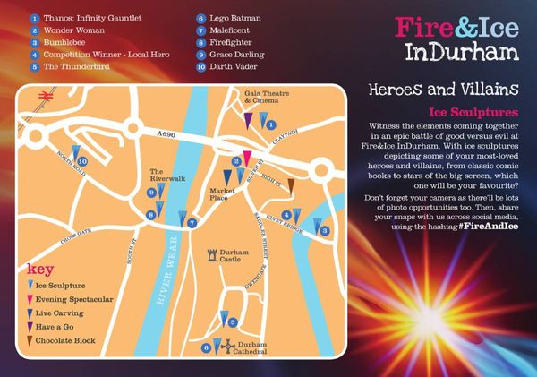 Durham Fire and Ice map 2019 to guide you to the sculptures